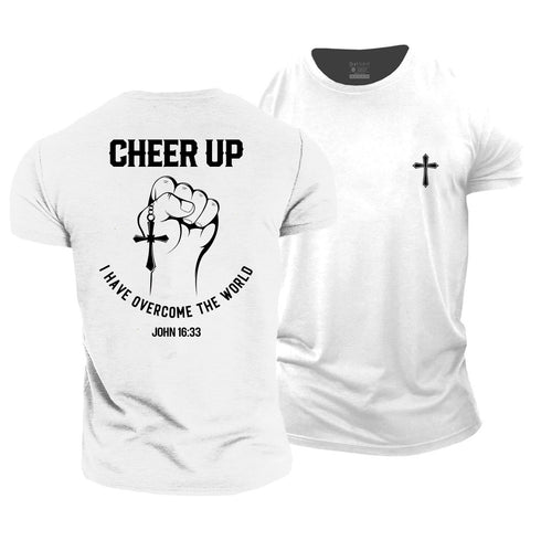 Men's Cheer Up I Have Overcome The World Cotton T-Shirt